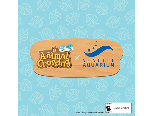 Animal Crossing New Horizons and the Seattle Aquarium.