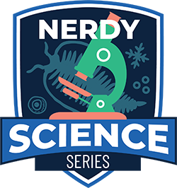 Seattle Aquarium Nerdy Science Series logo of an illustrated microscope.