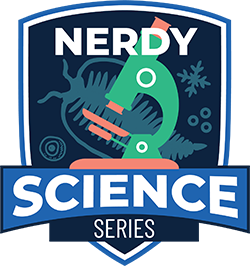 Seattle Aquarium Nerdy Science Series logo of an illustrated microscope.