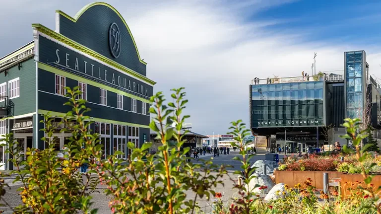 The exterior of the Seattle Aquarium.