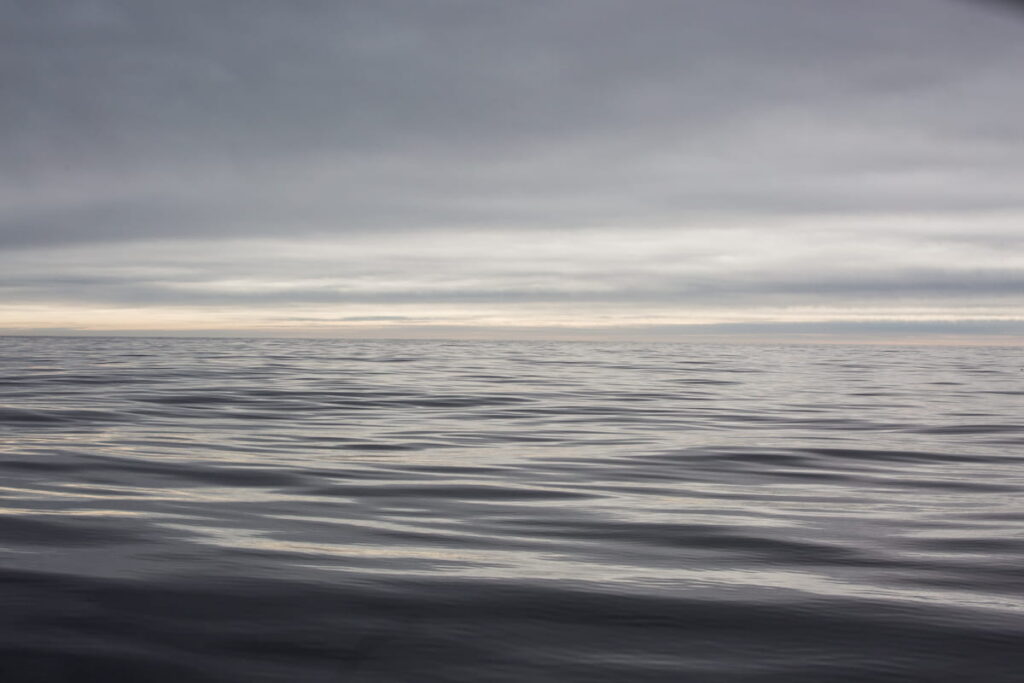 The surface of the ocean.